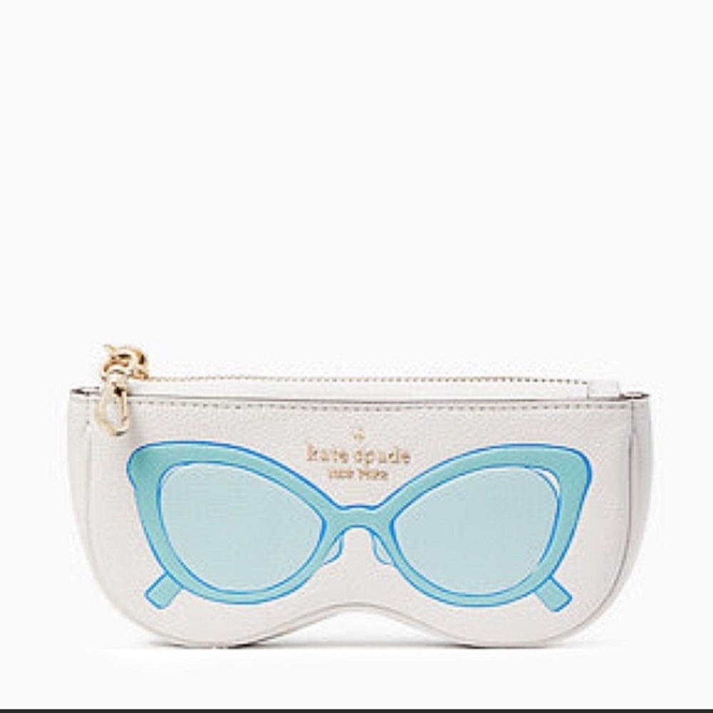 KATE SPADE Poolside Splash Sunglass Holder w/ Clip On in White Dove NWT
